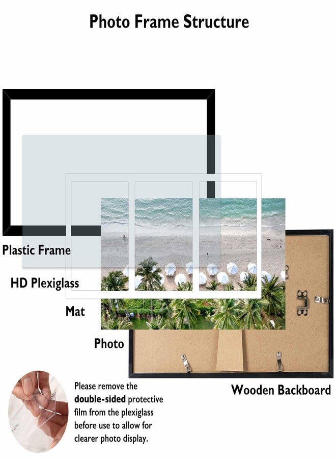 JCJMY 8x16 Picture Frame, 5x7 Collage Picture Frame, Display 3 Pcs 5x7 Photos or 8x16 Picture, 3 Opening 5x7 Collage Frame for Wall Hanging or Tabletop, Lightweight 5 x 7 Multi Photo Frame, Black - Image 5